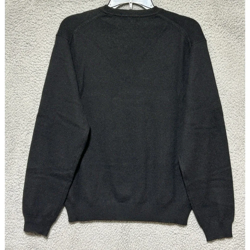 John Ashford‎ Mens Black Cashmere V-Neck Sweater Size Small Pullover